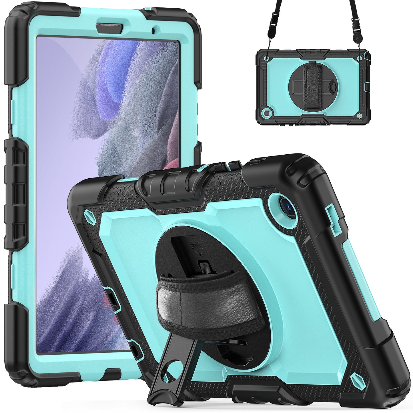 Tough Strap Built-in Screen Protector Galaxy Tab A7 Lite Case Multi-functional