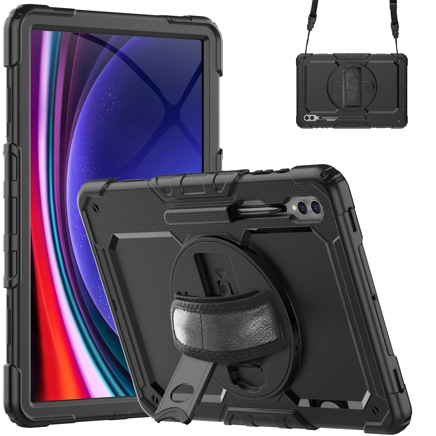 Tough Strap Built-in Screen Protector Galaxy Tab S9 Ultra Case Multi-functional