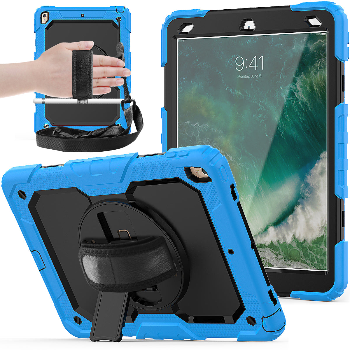 Tough Strap Built-in Screen Protector iPad Air 3 Case Multi-functional