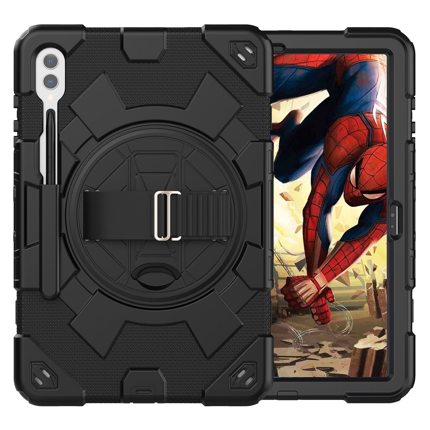 Spider-man Hand Holder Strap Galaxy Tab S9 FE+ Case 360 Rotatable