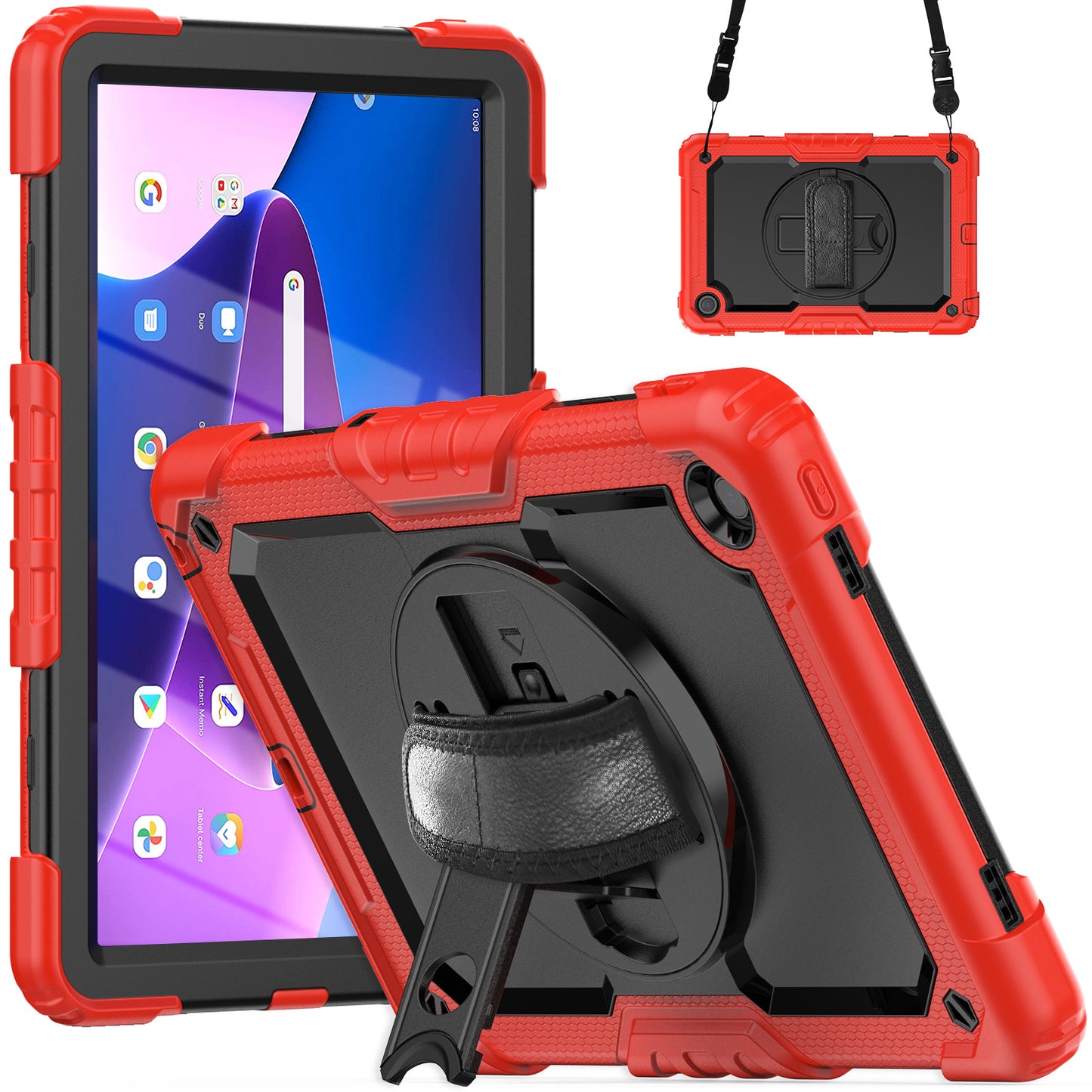 Tough Strap Built-in Screen Protector Lenovo Tab M10 Plus (2022) Case Multi-functional