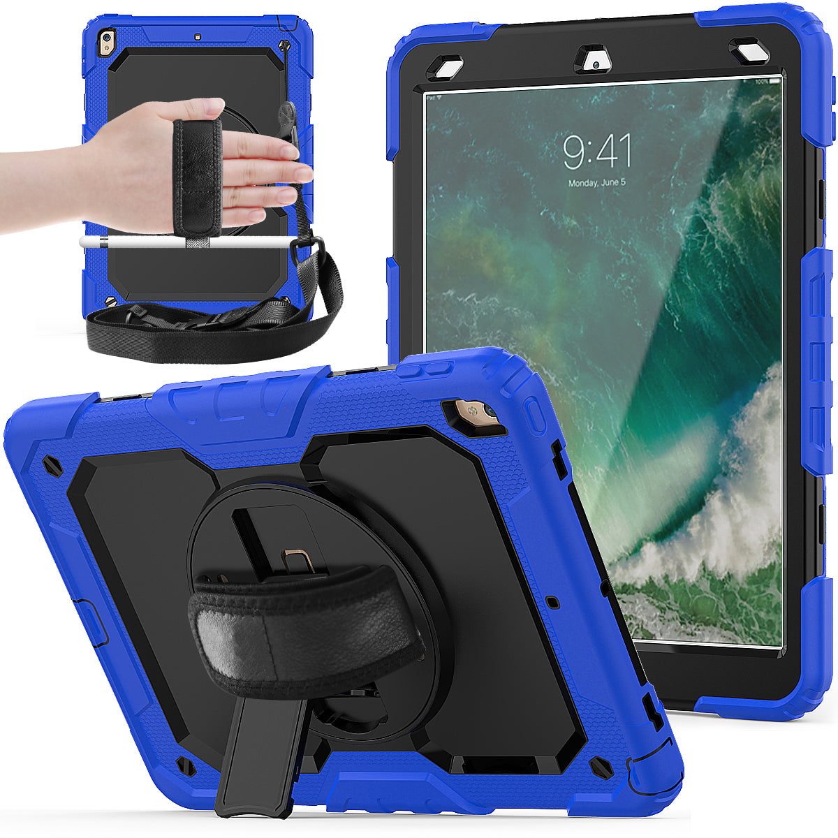 Tough Strap Built-in Screen Protector iPad Air 3 Case Multi-functional