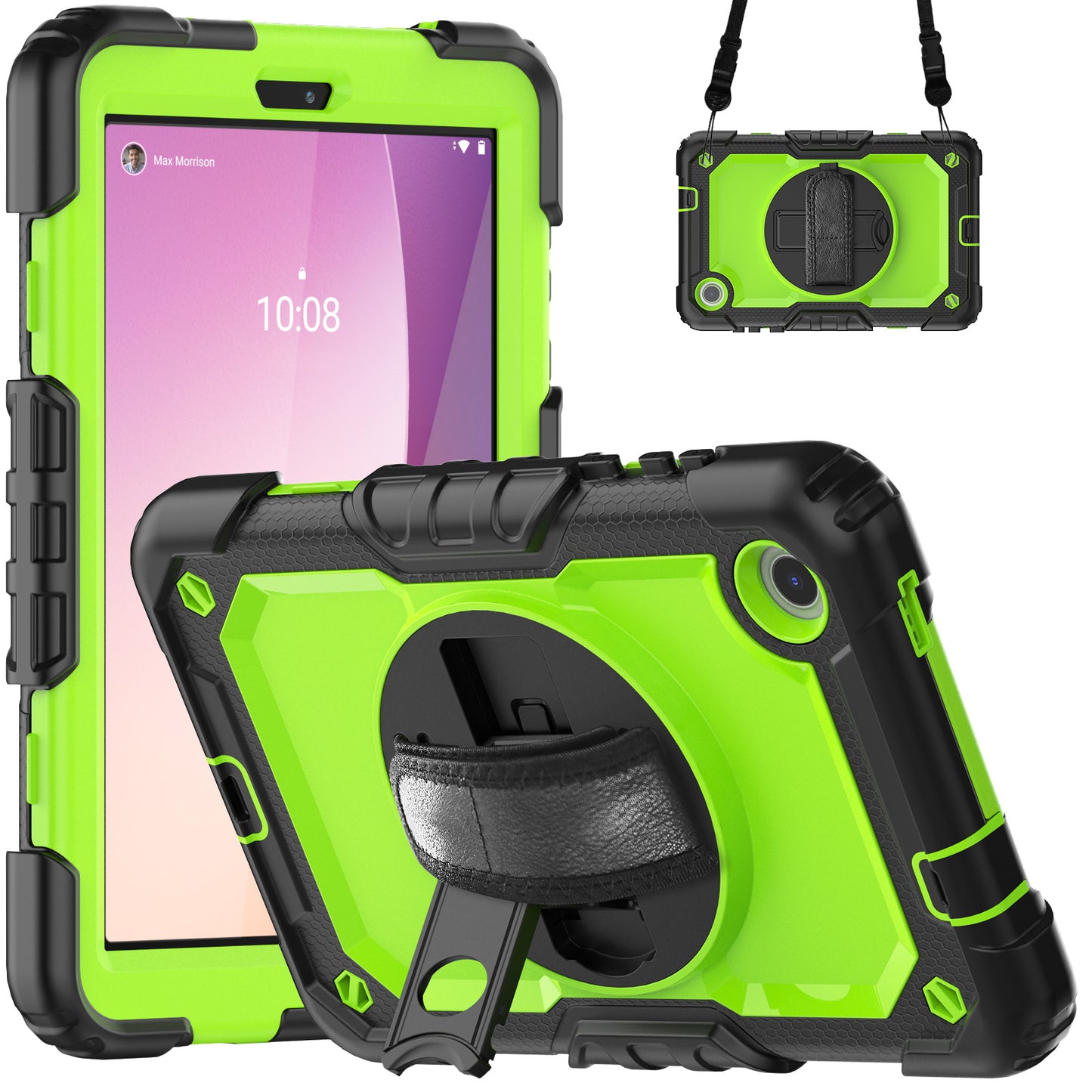 Tough Strap Built-in Screen Protector Lenovo Tab M8 (2023) Case Multi-functional