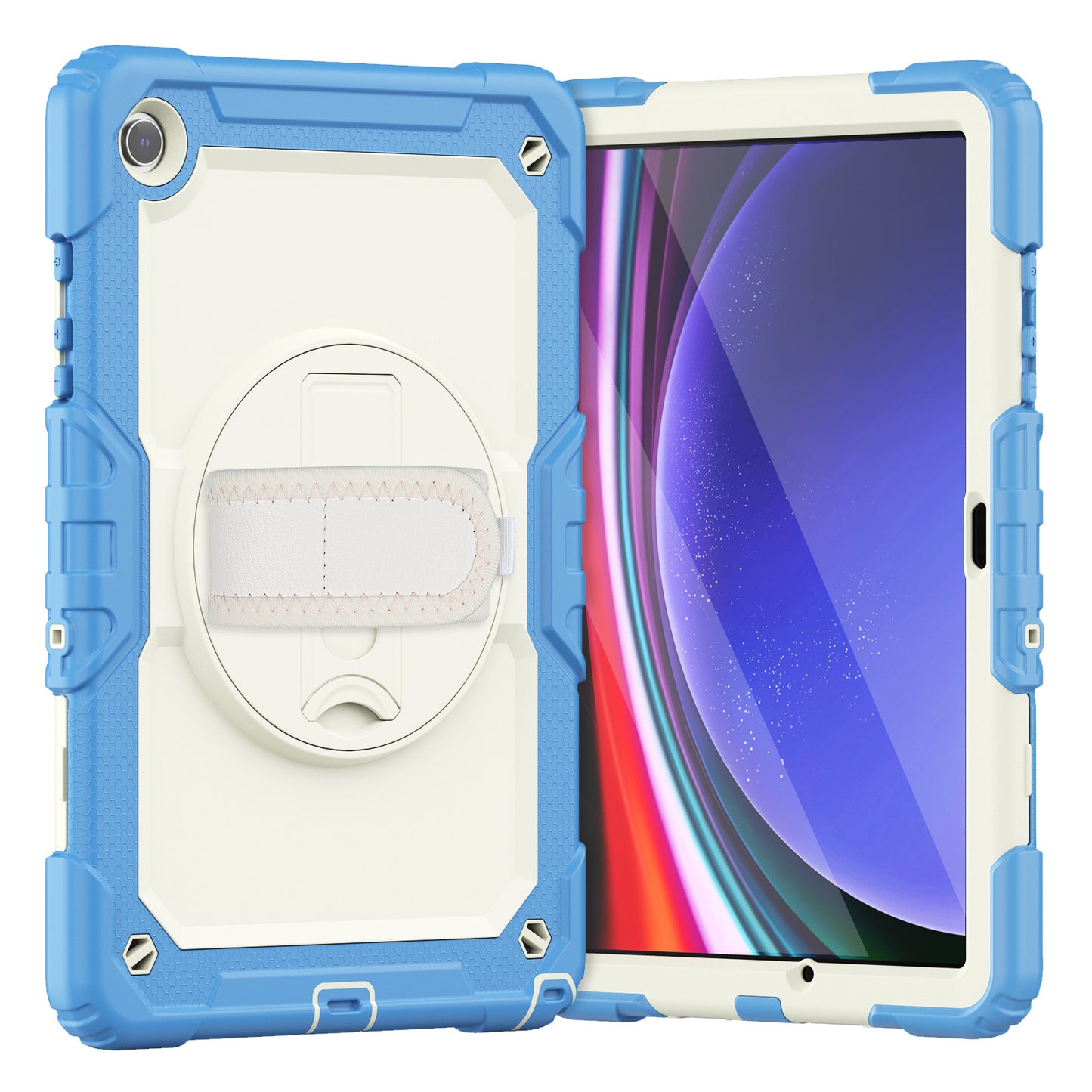 Tough Strap Built-in Screen Protector Galaxy Tab A9+ Case Multi-functional