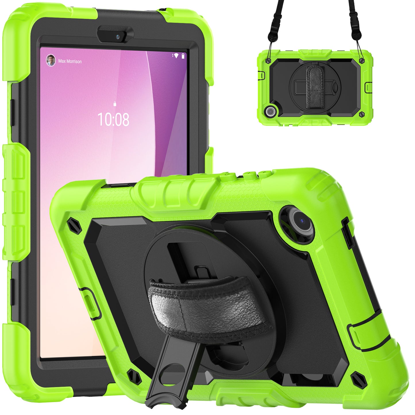 Tough Strap Built-in Screen Protector Lenovo Tab M8 (2023) Case Multi-functional