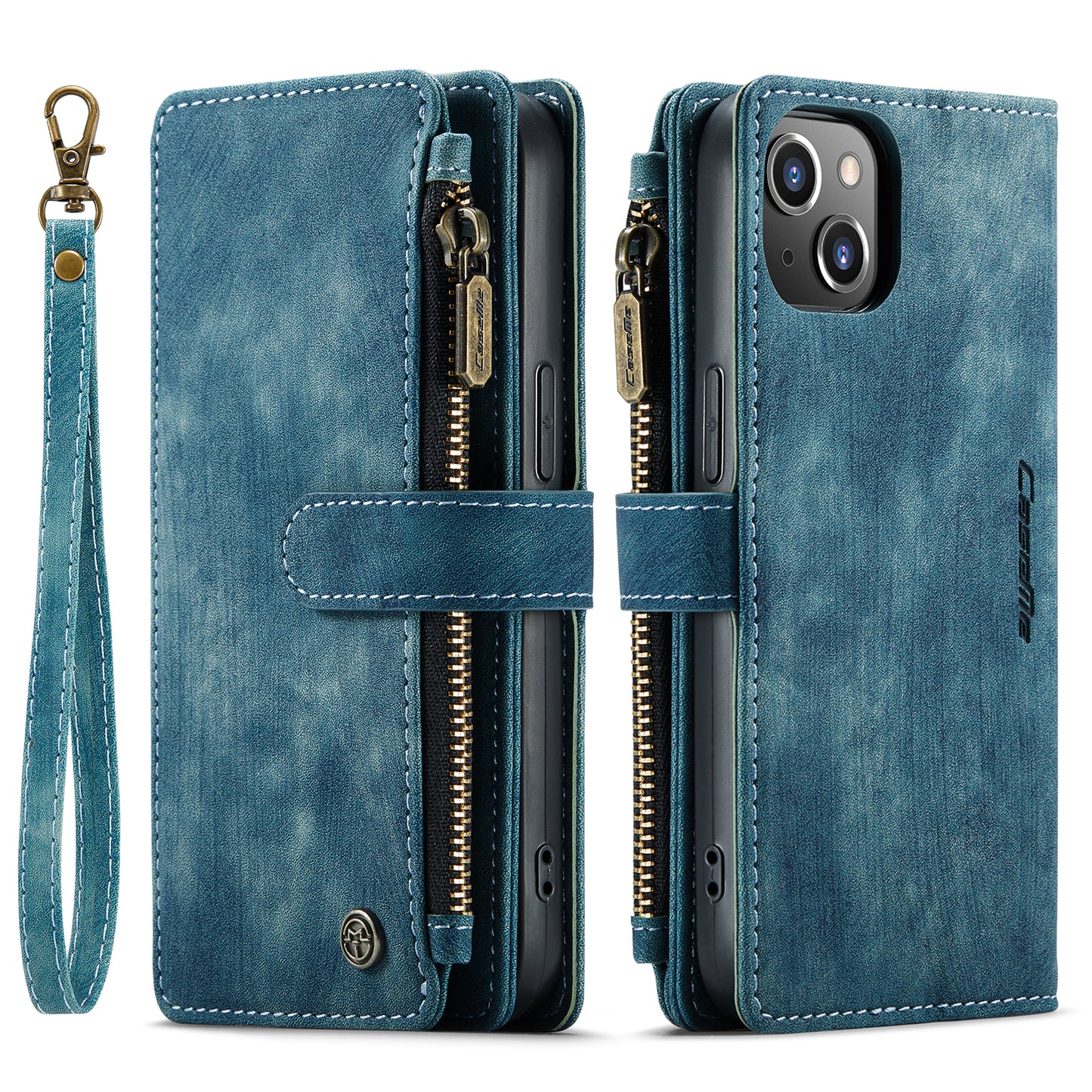 Multi-card Hand Strap Apple iPhone 13 Case Double Fold Stand