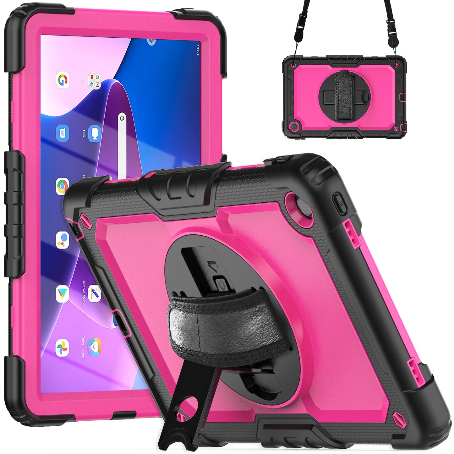 Tough Strap Built-in Screen Protector Lenovo Tab M10 (2022) Case Multi-functional