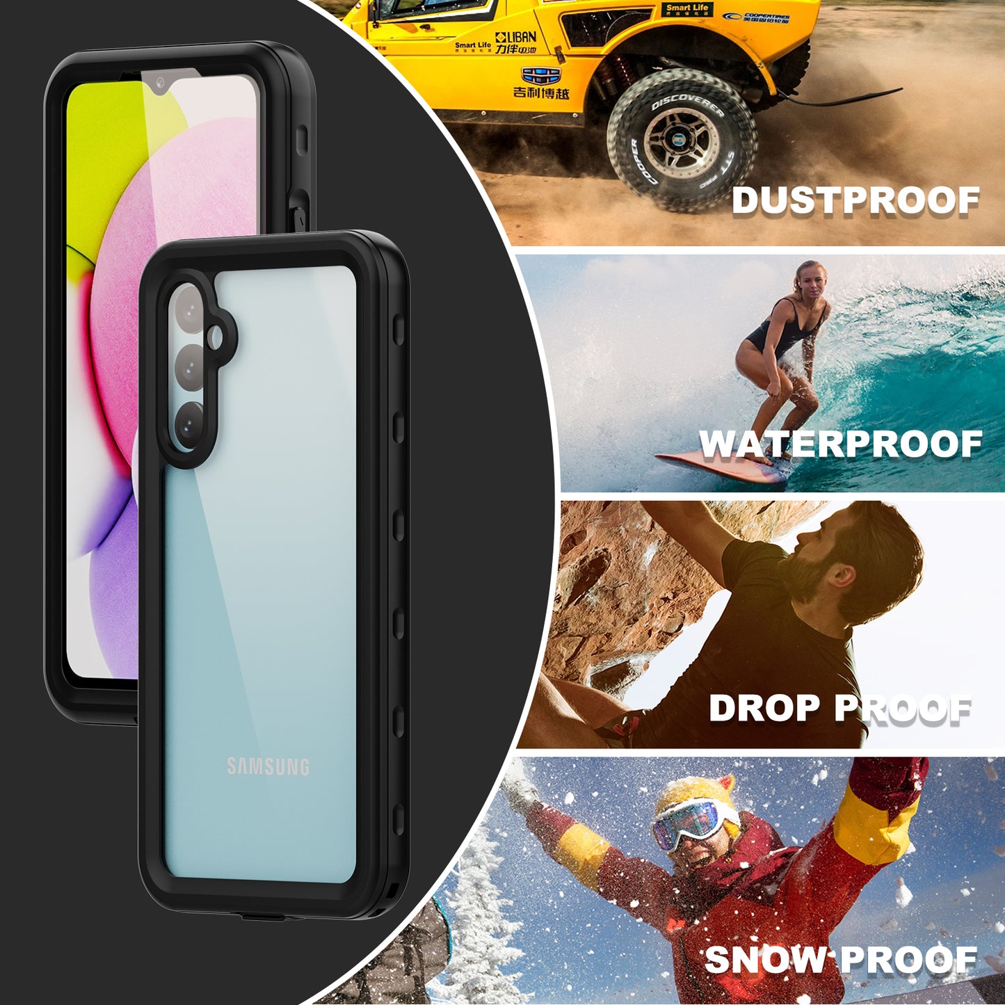 Burst Slim Swimming Waterproof Samsung Galaxy A34 Case Clear