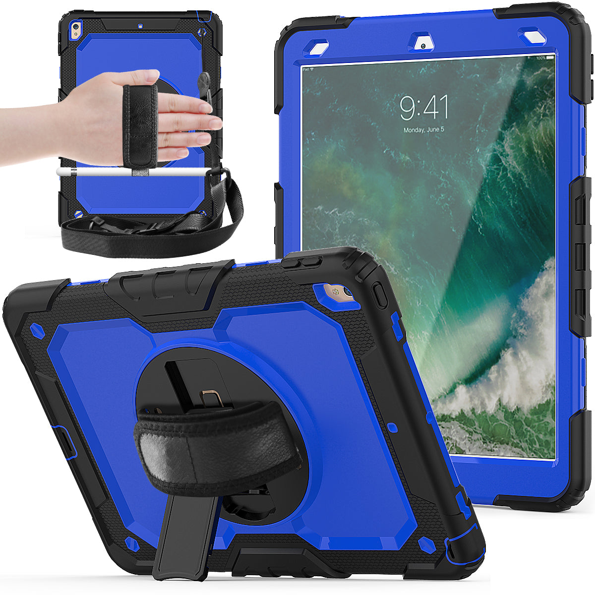 Tough Strap Built-in Screen Protector iPad Air 3 Case Multi-functional