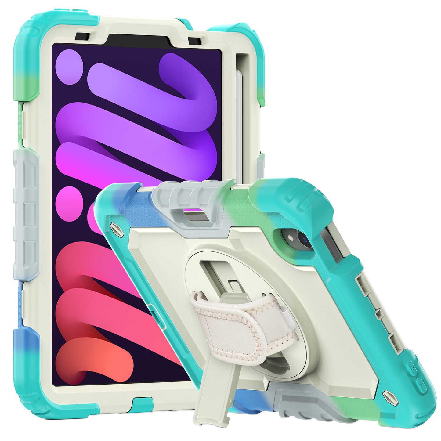 Tough Strap Built-in Screen Protector iPad Mini 6 Case Multi-functional