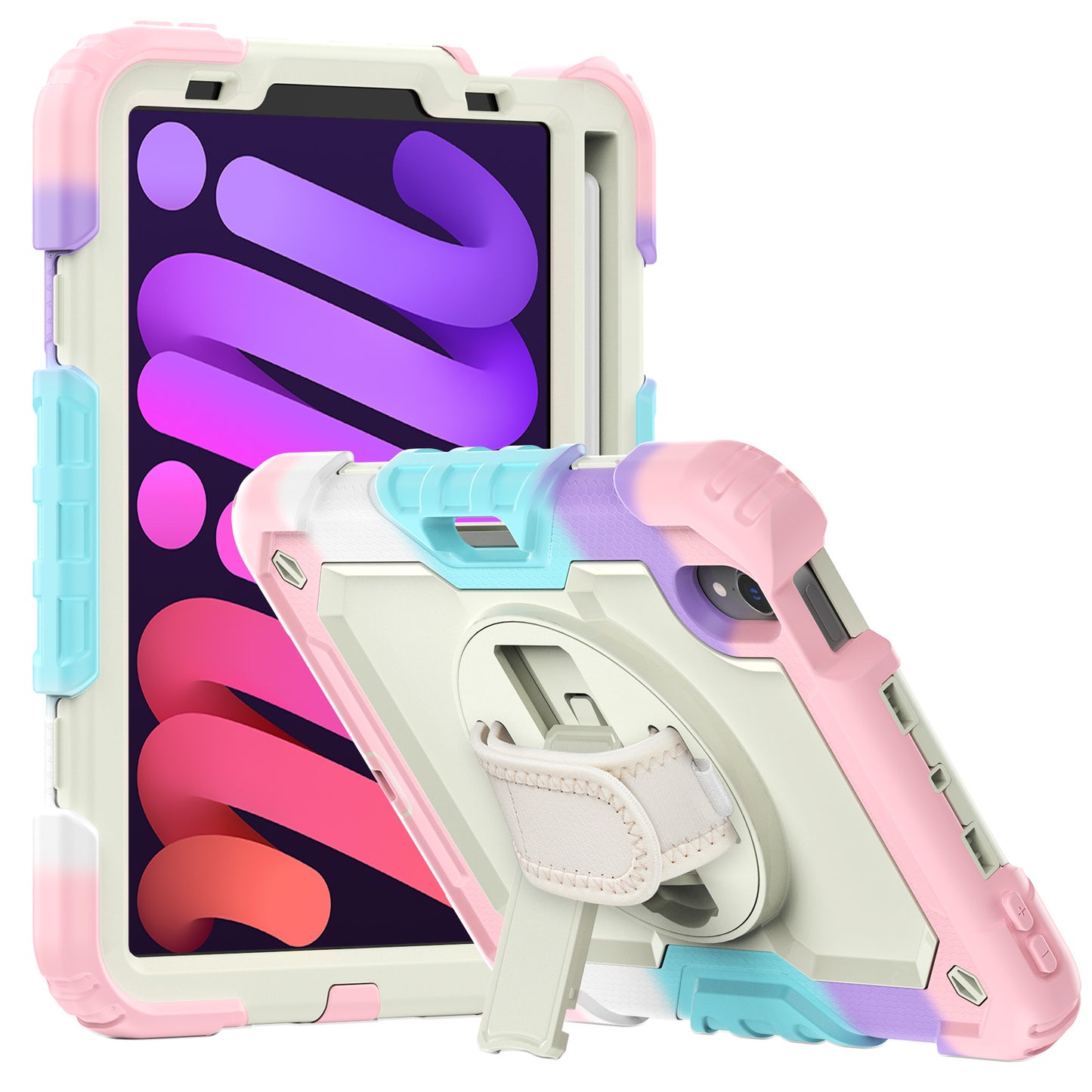 Tough Strap Built-in Screen Protector iPad Mini 6 Case Multi-functional