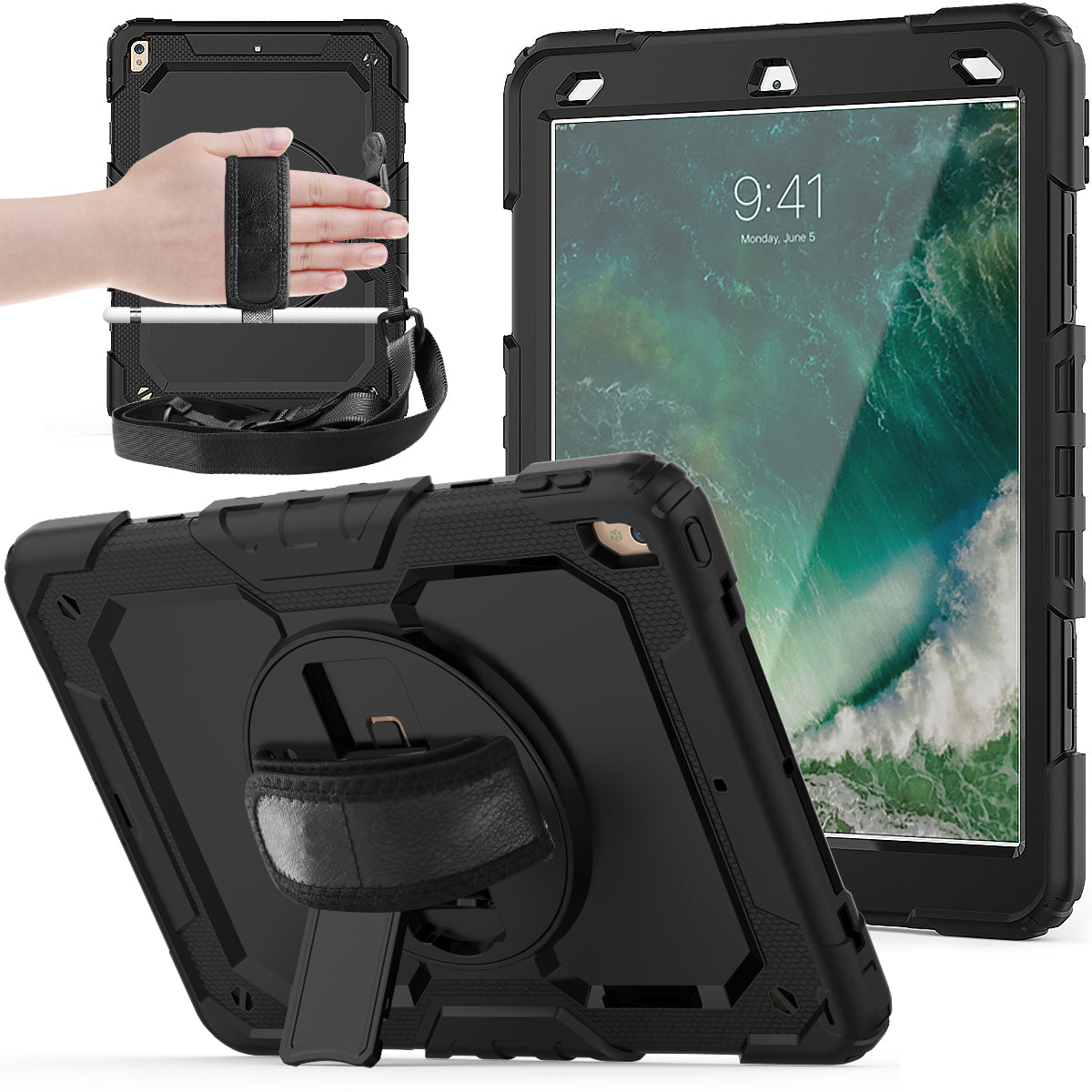 Tough Strap Built-in Screen Protector iPad Air 3 Case Multi-functional