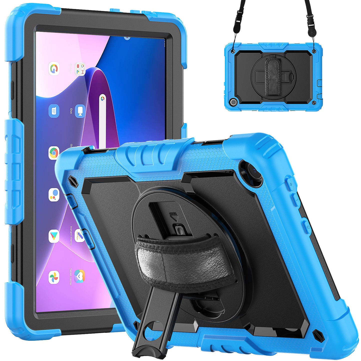 Tough Strap Built-in Screen Protector Lenovo Tab K10 (2021) Case Multi-functional