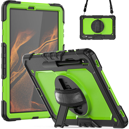 Tough Strap Built-in Screen Protector Galaxy Tab S8+ Case Multi-functional