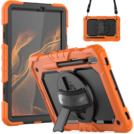 Tough Strap Built-in Screen Protector Galaxy Tab S8 Case Multi-functional