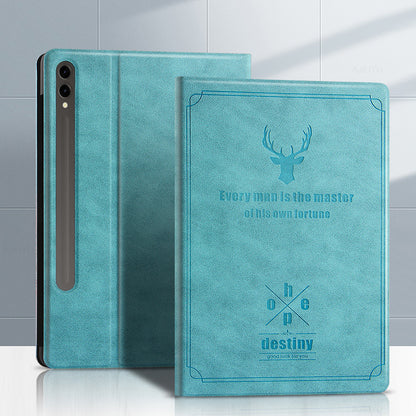 Destiny Imitation Deer Leather Samsung Galaxy Tab S9+ Case Folio Stand