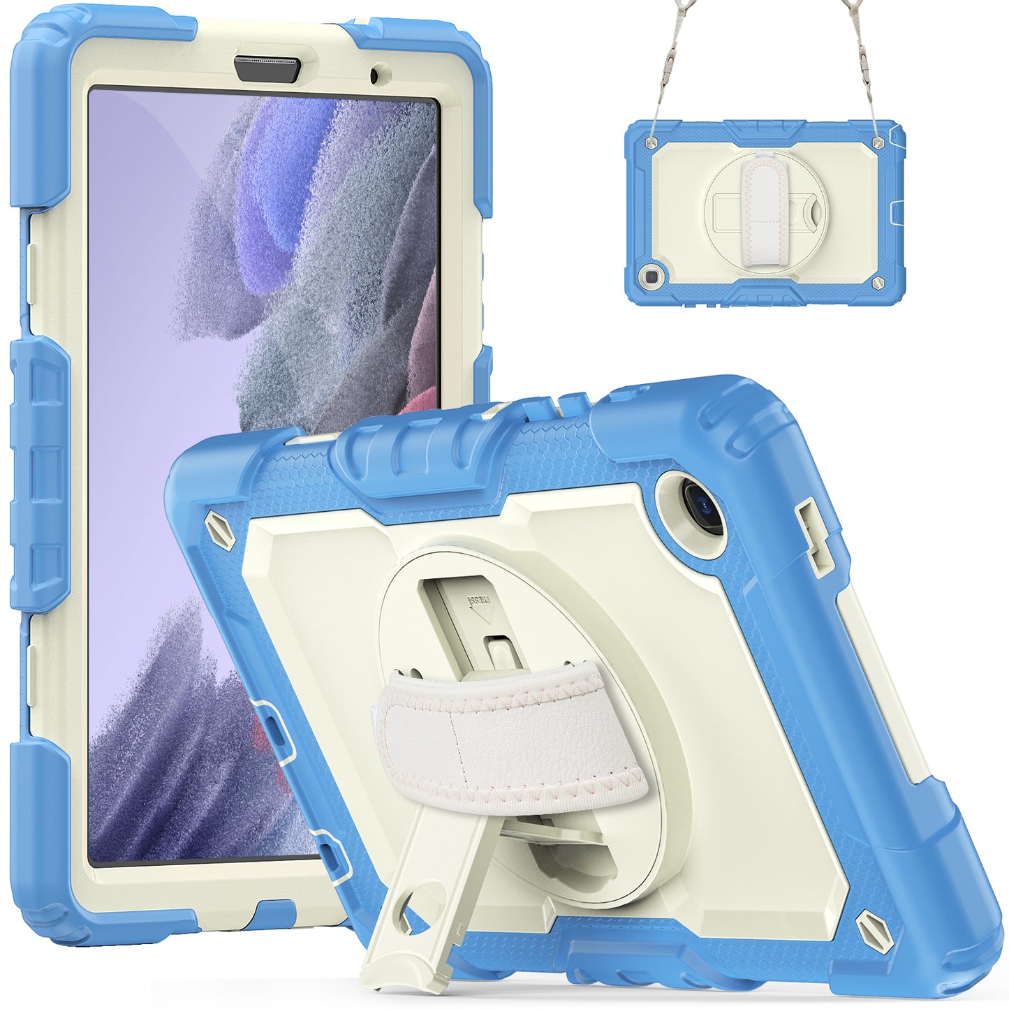 Tough Strap Built-in Screen Protector Galaxy Tab A7 Lite Case Multi-functional