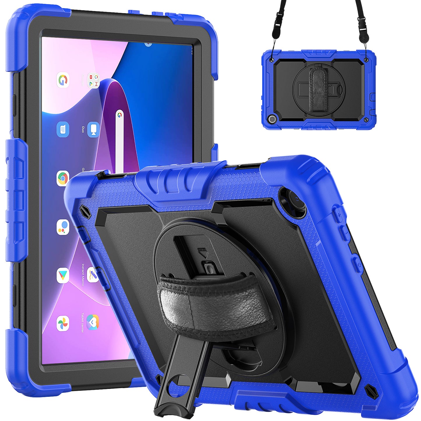 Tough Strap Built-in Screen Protector Lenovo Tab K10 (2021) Case Multi-functional