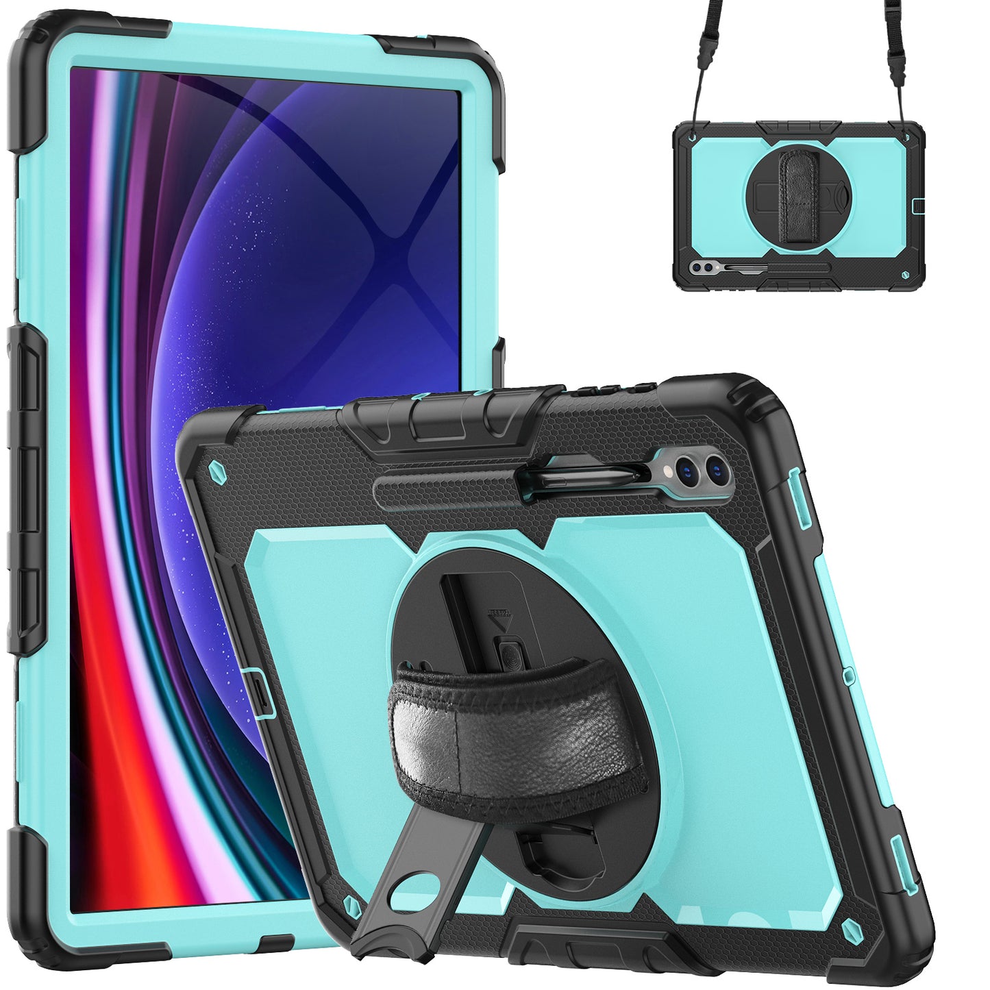 Tough Strap Built-in Screen Protector Galaxy Tab S8 Ultra Case Multi-functional