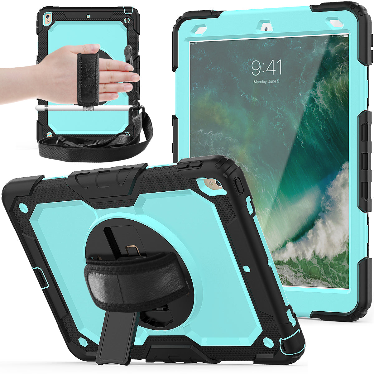 Tough Strap Built-in Screen Protector iPad Pro 10.5 Case Multi-functional