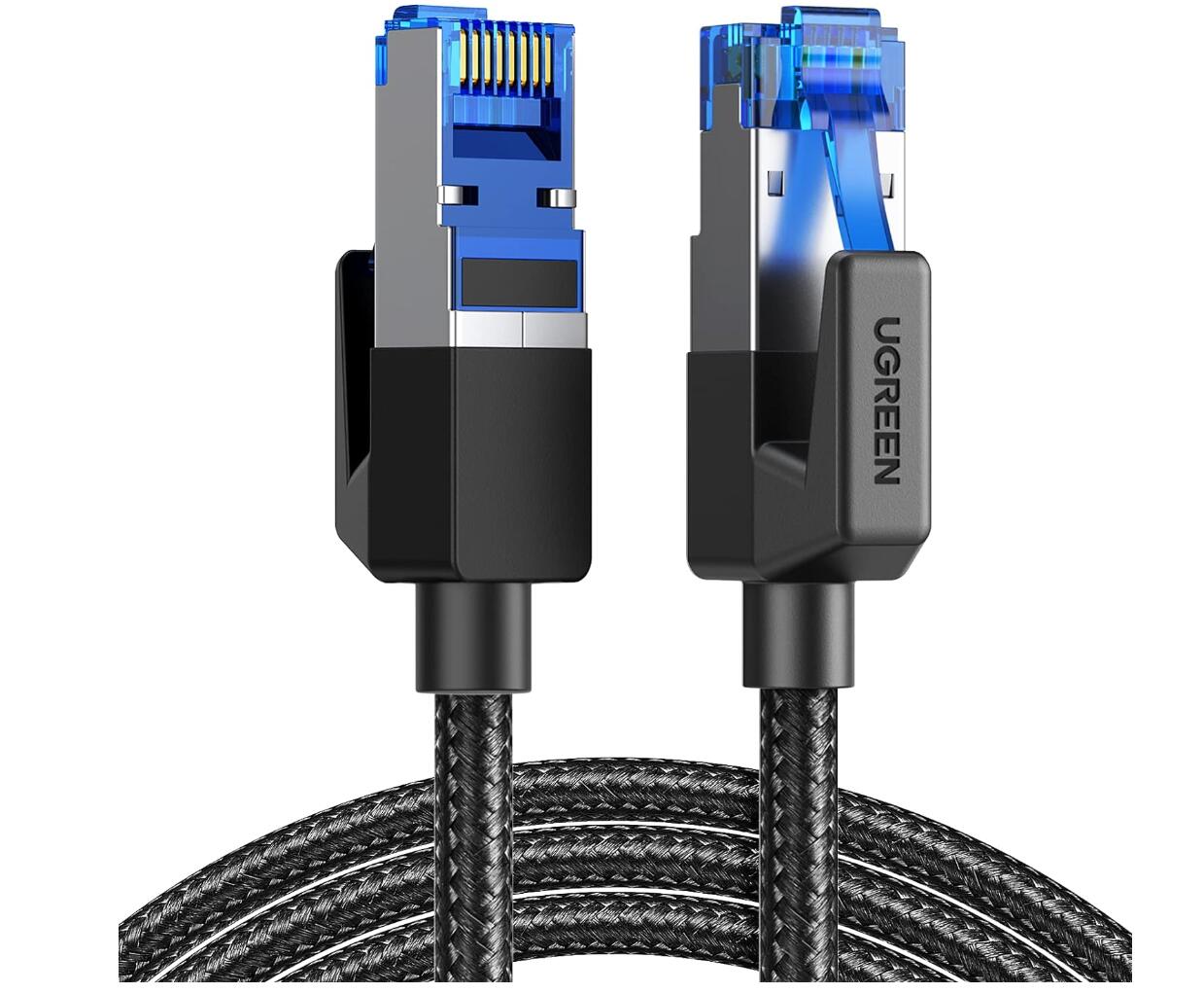 [2-Pack] Cat 8 Flat Ethernet Cable High Speed Brained RJ45 40Gbps