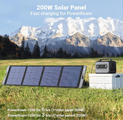 200W Portable Solar Panel Foldable Kickstand Smart Sunlight