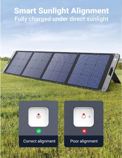 200W Portable Solar Panel Foldable Kickstand Smart Sunlight