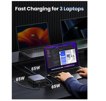 High Speed Charging 200W USB-C Charger Station 6-Port Cable