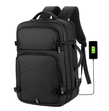 Men's Nylon Backpack Laptop Bag Business Charging USB Power Multifunctional