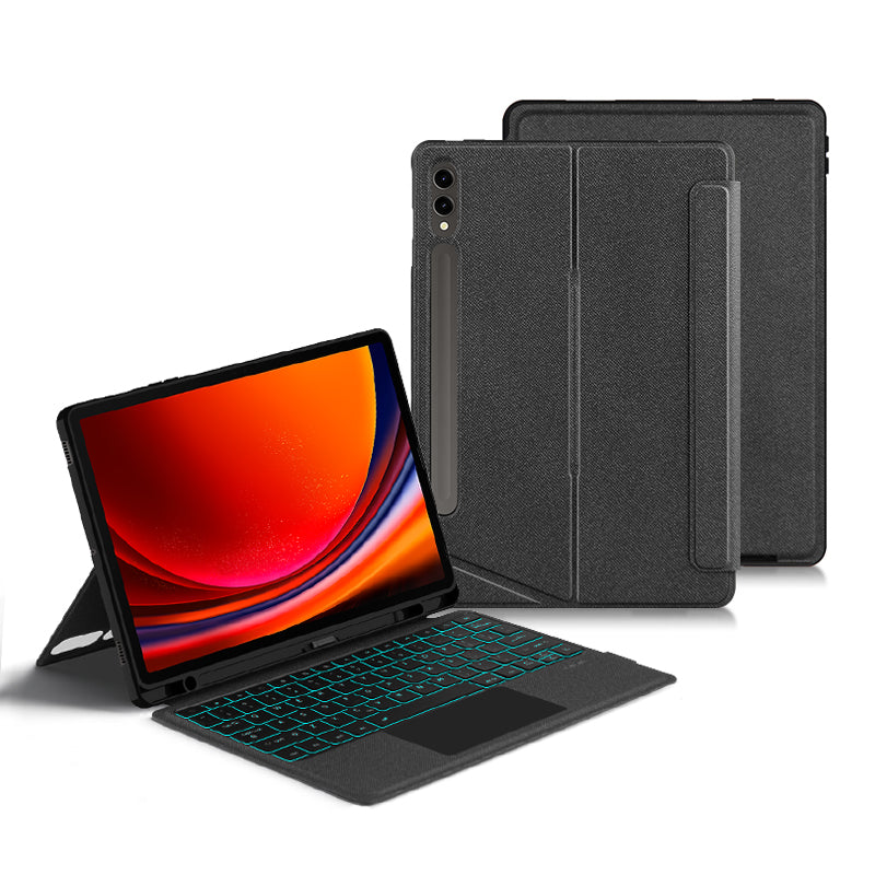 Horizontal Vertical Touchpad Backlit Keyboard Galaxy Tab S9+ Case