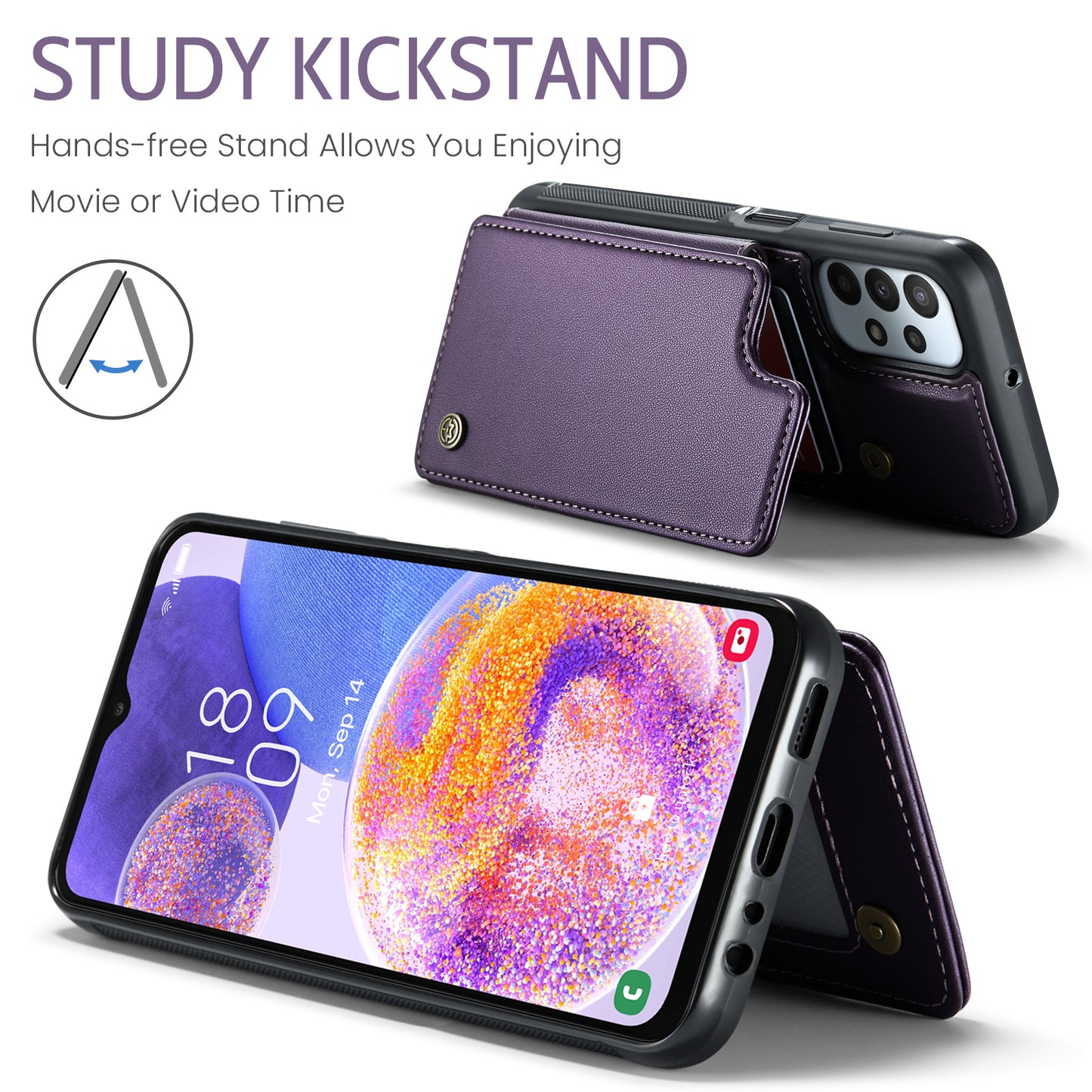 Sturdy Kickstand Samsung Galaxy A23 Case Multiple Card Slot