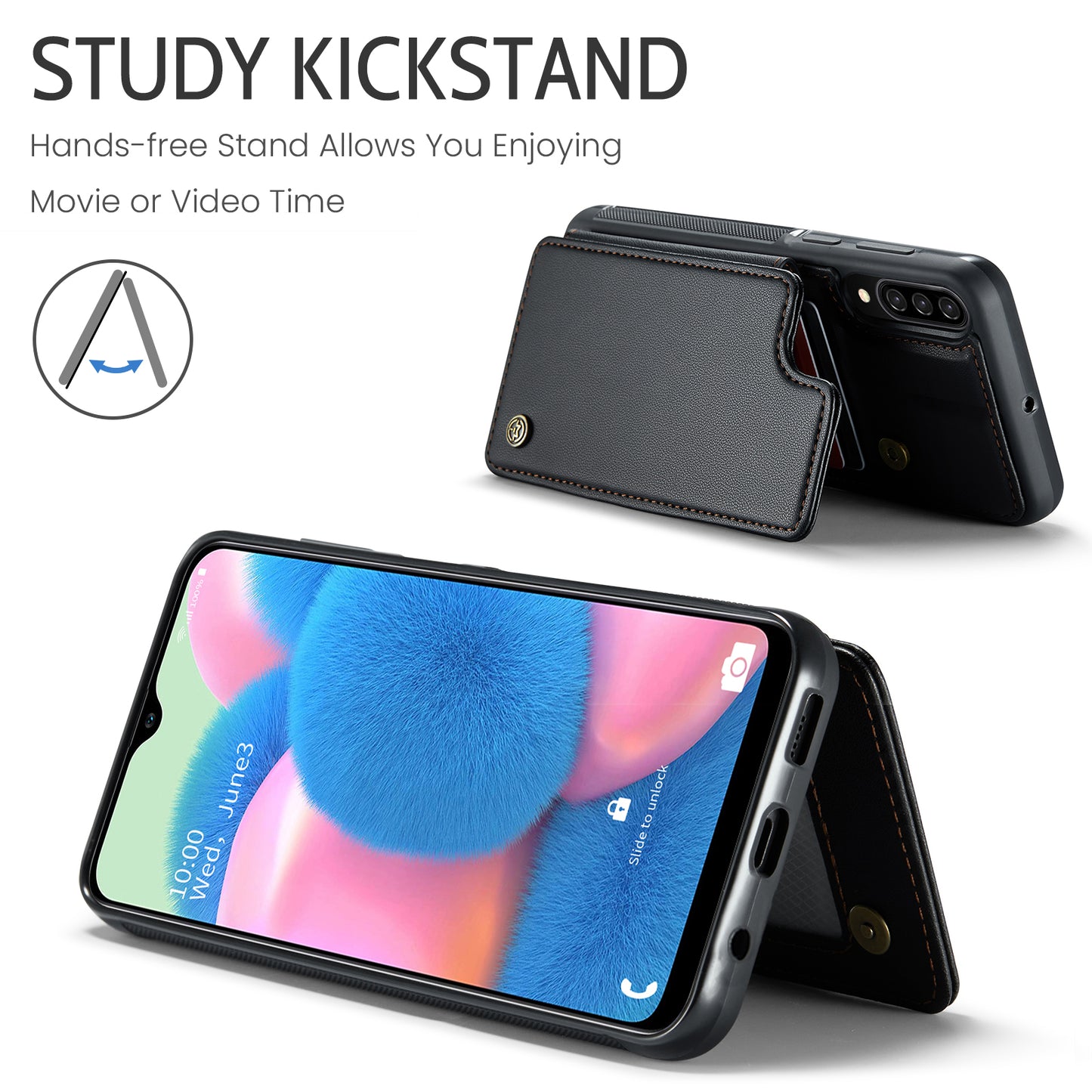 Sturdy Kickstand Samsung Galaxy A50s Case Multiple Card Slot