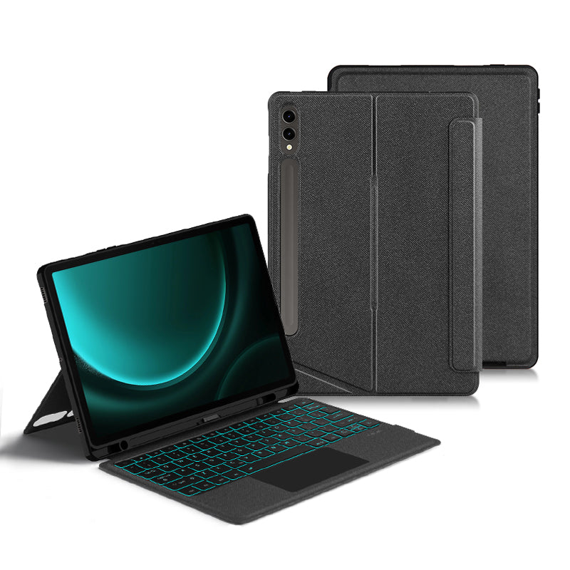 Horizontal Vertical Touchpad Backlit Keyboard Galaxy Tab S9 FE+ Case