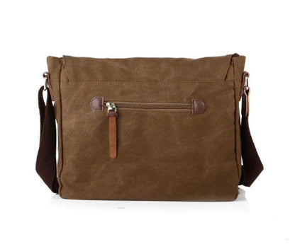 Men's Canvas Messenger Bag Tablet Casual Students Fashion Internal Pockets