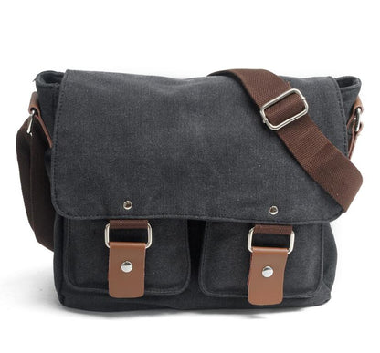 Men's Canvas Messenger Bag Tablet Casual Students Fashion Internal Pockets