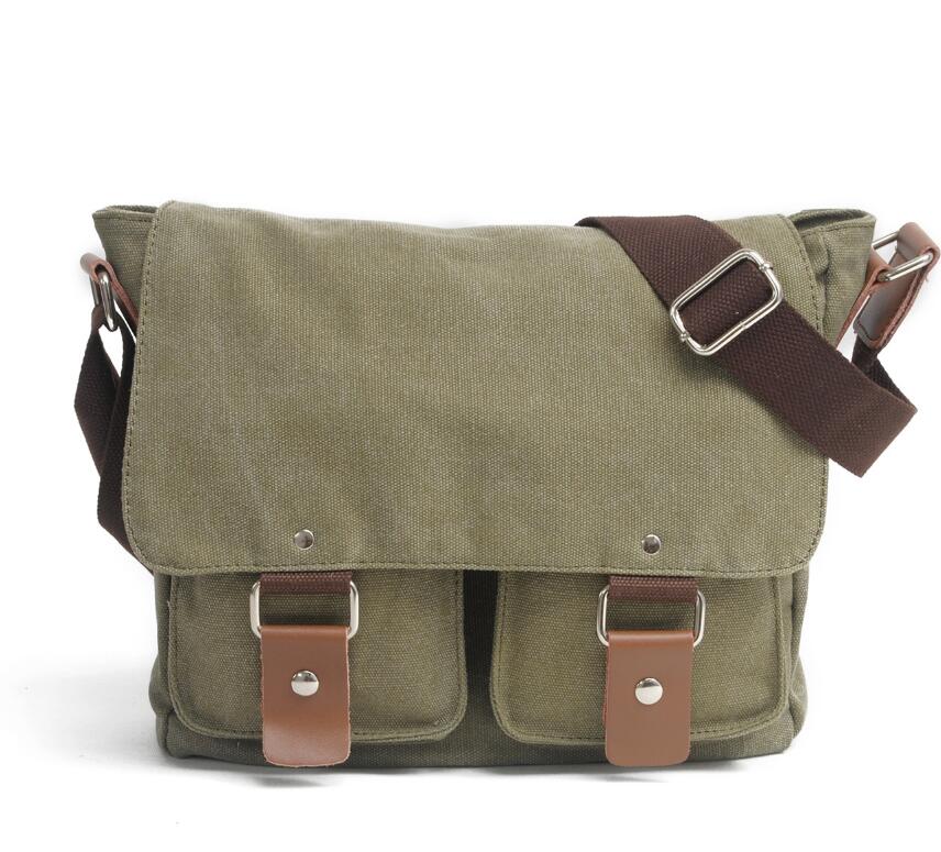 Men's Canvas Messenger Bag Tablet Casual Students Fashion Internal Pockets