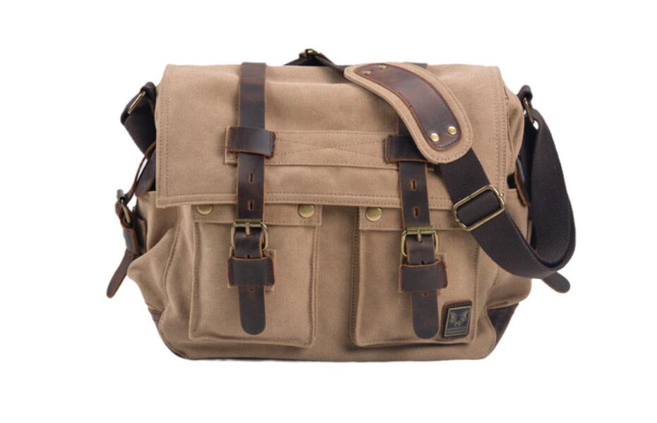 Men's Canvas Camera Bag Casual Photography Waterproof Interior SLR