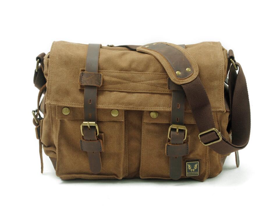 Men's Canvas Camera Bag Casual Photography Waterproof Interior SLR