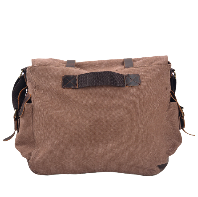 Men's Canvas Messenger Bag Tablet Large Capacity Retro School Multi Functional