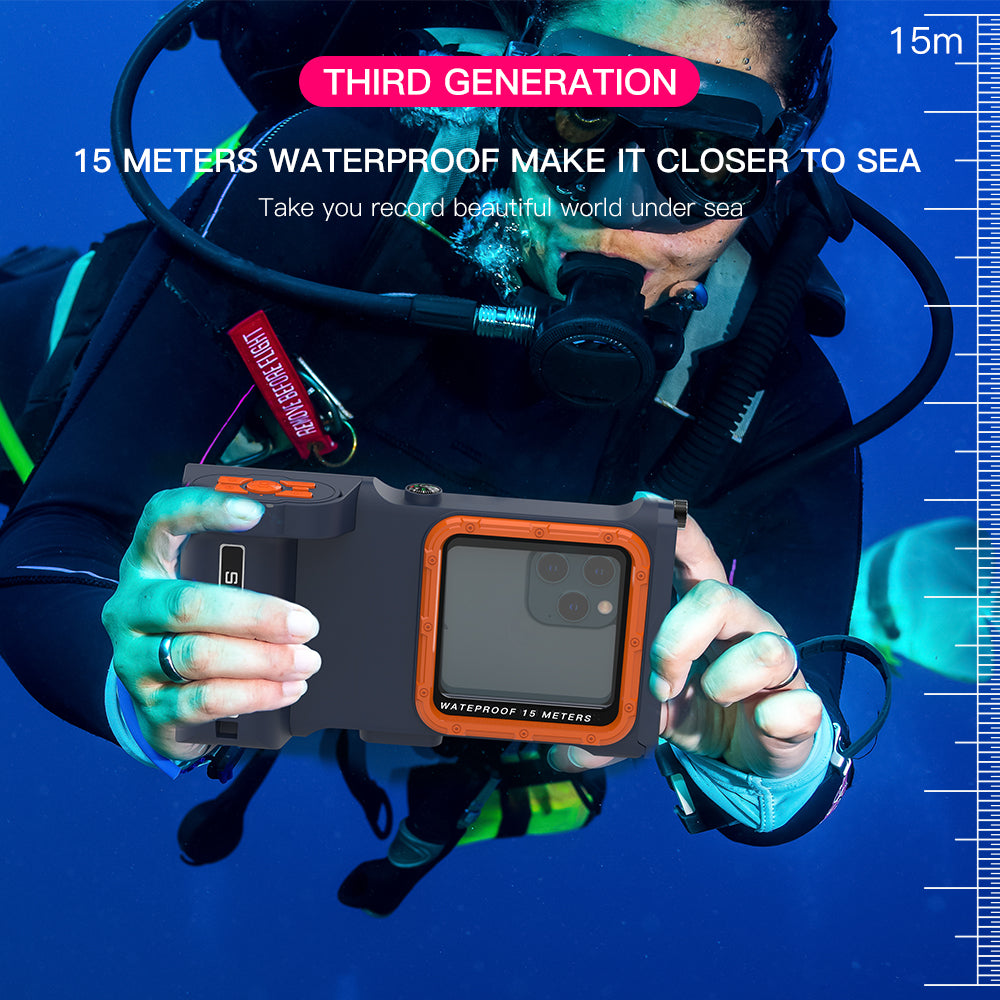 Bluetooth Camera Controller Waterproof Apple iPhone Xs Case Diving 15M