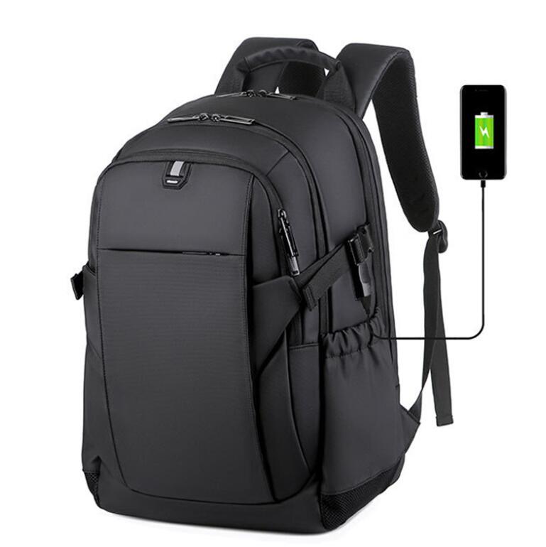 Men's Nylon Backpack Laptop Bag Large Capacity Commuting Shoulder USB Charging