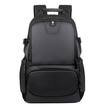 Men's Nylon Backpack Laptop Bag Vertical Square Business Students USB Charging