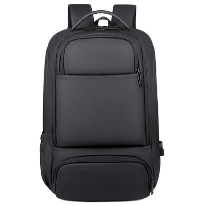 Men's Nylon Backpack Laptop Bag Large Capacity USB Charging Anti-splash Simple