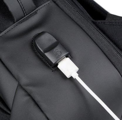 Men's Nylon Backpack Laptop Bag Foreskin Business High-end Power USB Charging School