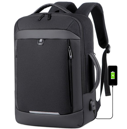 Men's Nylon Backpack Laptop Bag Foreskin Business High-end Power USB Charging School