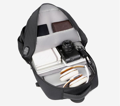 Men's Nylon Backpack Laptop Bag USB Charging Multifunctional Business Power