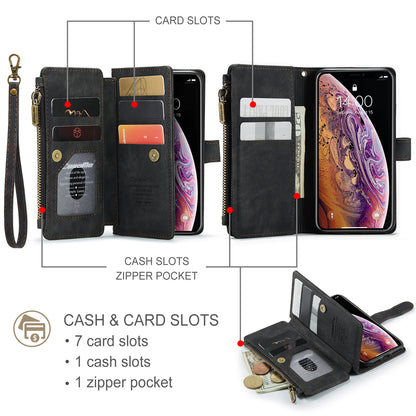 Multi-card Hand Strap Apple iPhone Xs Case Double Fold Stand