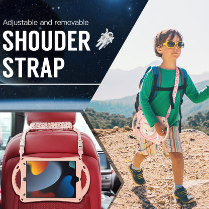 Spaceman iPad 8 Case 360 Rotating Hand Shoulder Strap