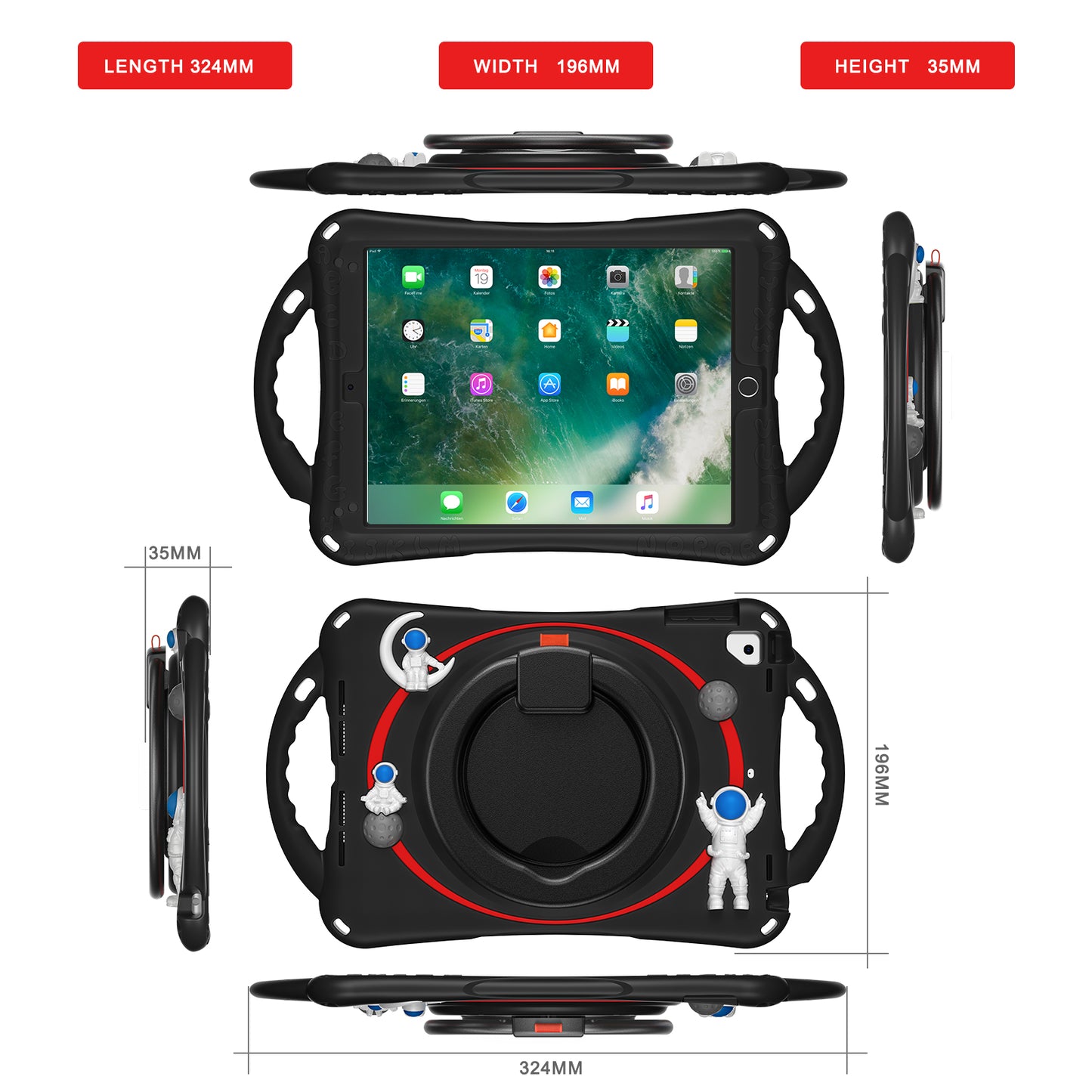 Astronaut Apple iPad Pro 9.7 Case Rotating Handle Grip