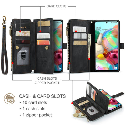 Multi-card Hand Strap Samsung Galaxy A71 Case Double Fold Stand